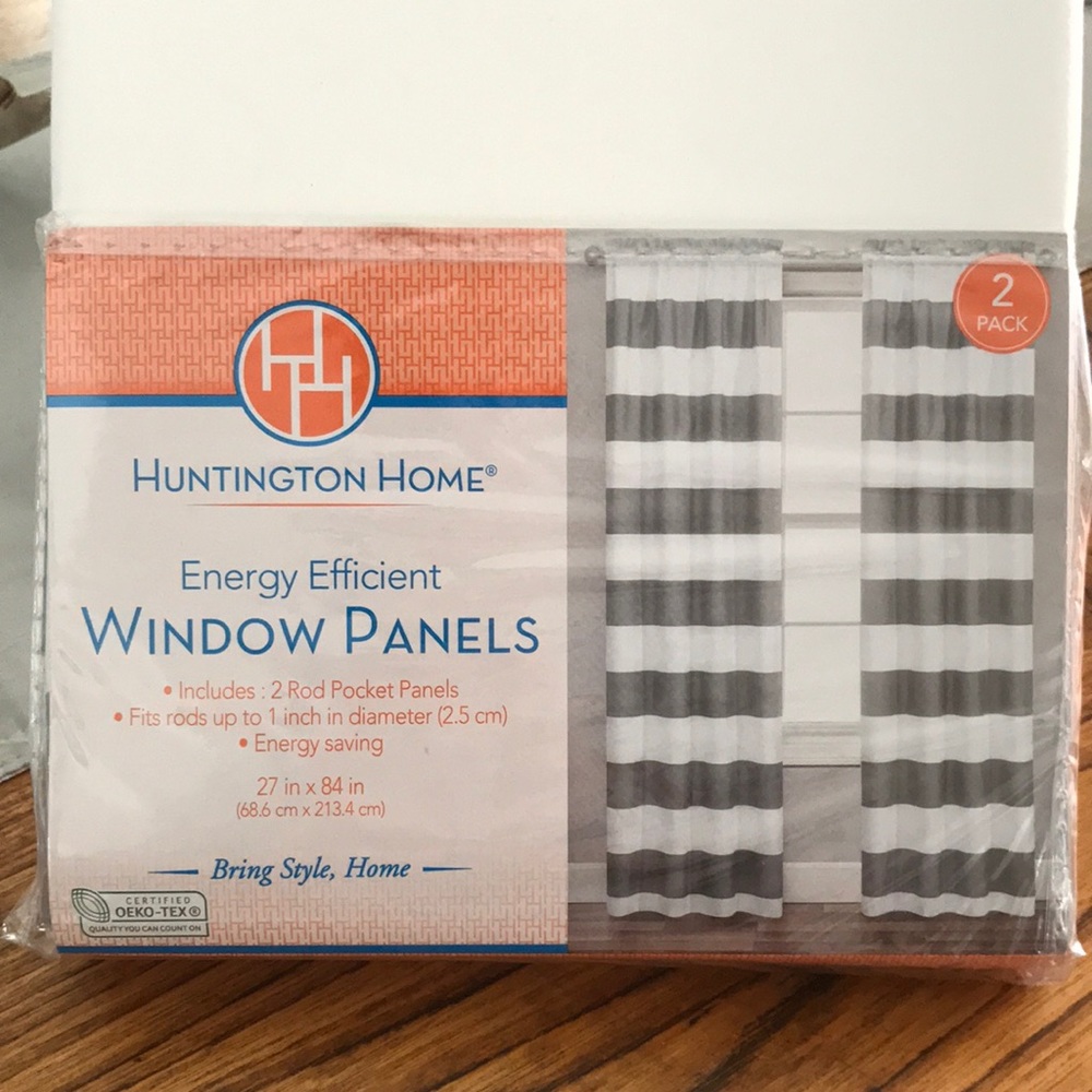 Striped Window Panel Curtains 27x84